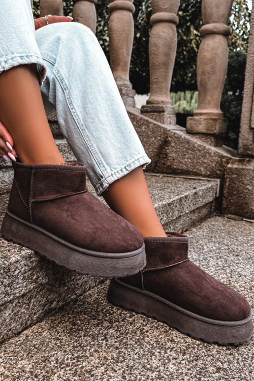 Bottes de neige pour femmes isolées avec plateforme et fourrure à l'intérieur CzekoladoĮe Vesirae