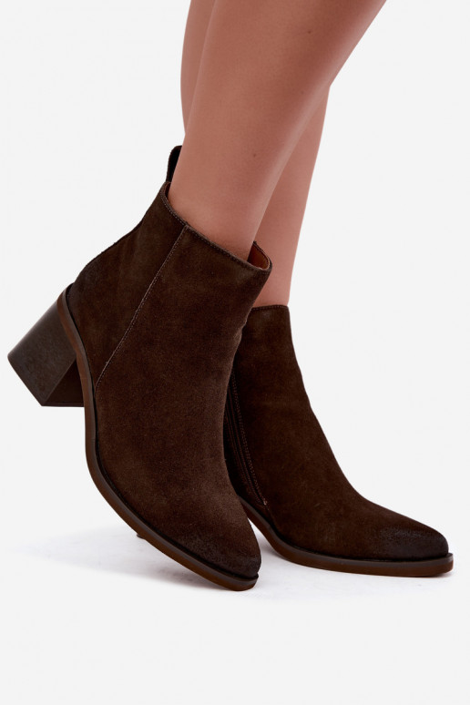 Bottines isolées en simili cuir avec talons Vinceza couleur chocolat