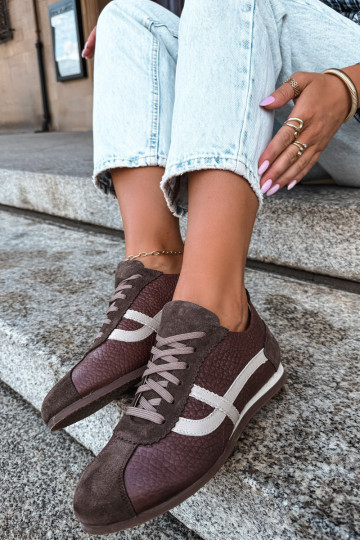 Sneaker aus Kunstveloursleder in Schokoladenfarbe Zazoo N1402S2 2