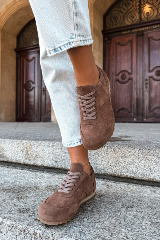 Baskets Barefoot en simili daim marron Zazoo N1422