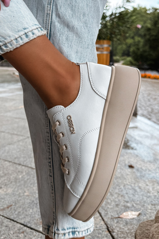 Faux leren sneakers met platform Kobbo in wit