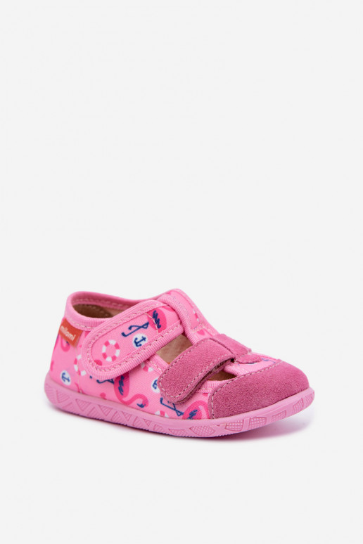 Chaussons pour enfants Milami avec fermetures auto-agrippantes et flamants roses en rose Reathiana