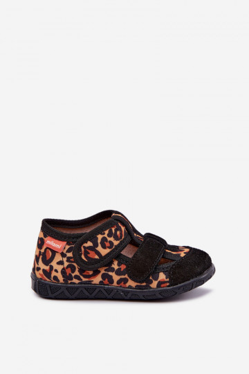 Kinderschuhe Milami mit Klettverschlüssen und Leopardenmustern in Schwarz und Gelb Reathiana 2