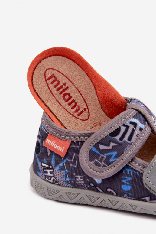 Chaussons pour enfants Milami avec fermetures auto-agrippantes en gris Reathiana