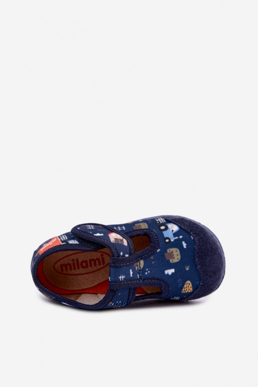 Chaussons pour enfants Milami avec fermetures auto-agrippantes en bleu marine Jasimrra