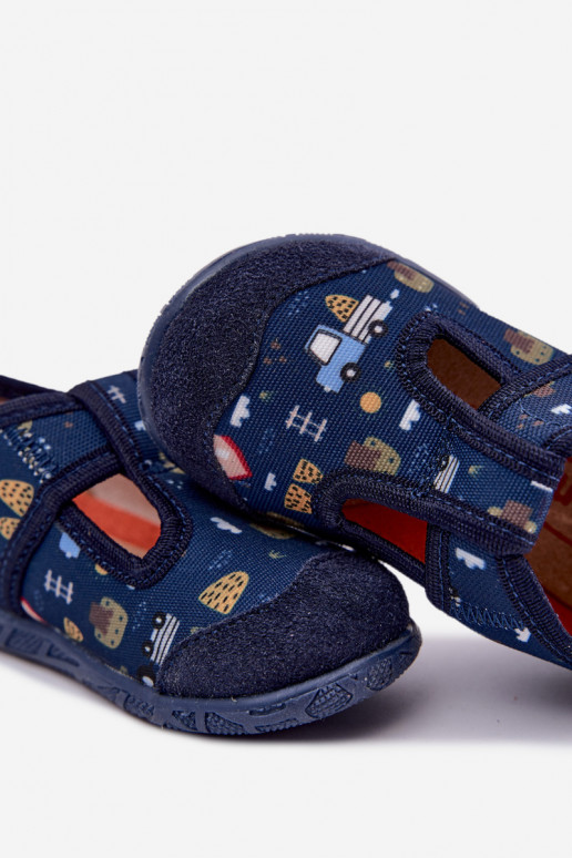 Chaussons pour enfants Milami avec fermetures auto-agrippantes en bleu marine Jasimrra