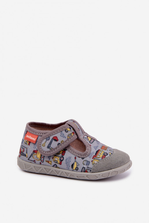 Chaussons pour enfants Milami avec fermetures auto-agrippantes en gris Jasimrra