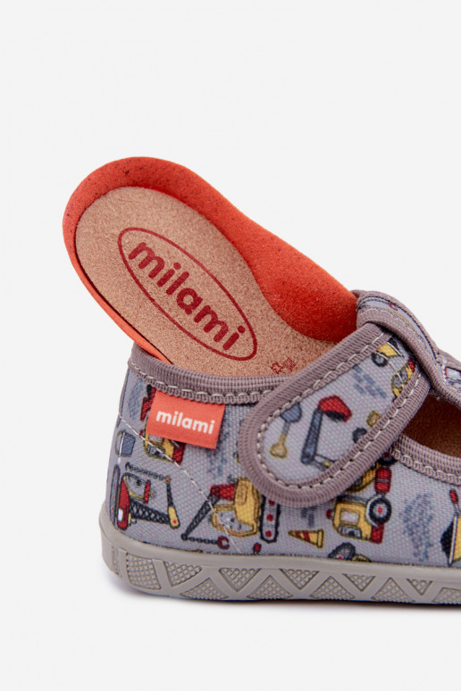 Chaussons pour enfants Milami avec fermetures auto-agrippantes en gris Jasimrra