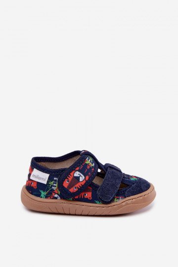 Kinderschuhe Barefoot Milami mit Dschungelmuster in Dunkelblau Lumi 2