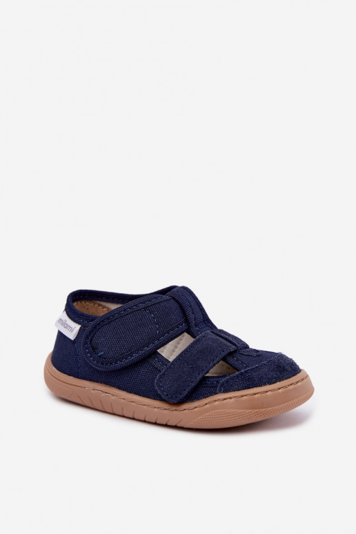 Chaussons pour enfants Barefoot Milami en bleu marine Lumi