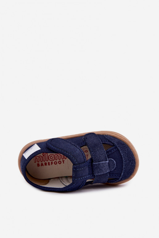 Chaussons pour enfants Barefoot Milami en bleu marine Lumi