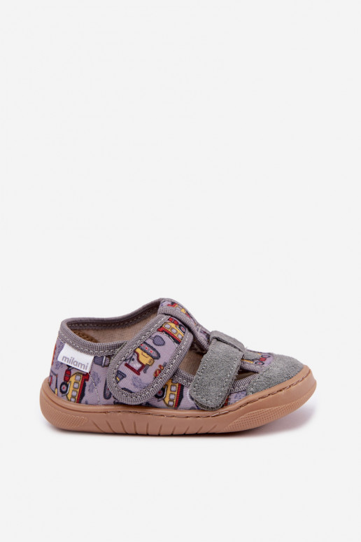 Chaussons pour enfants Barefoot Milami en gris Lumi