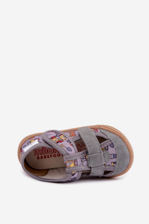 Kinderpantoffels Barefoot Milami in grijs Lumi