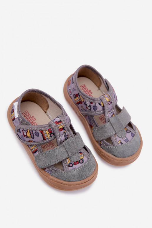 Chaussons pour enfants Barefoot Milami en gris Lumi