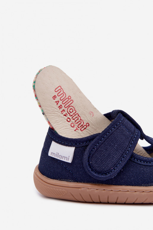 Chaussons pour enfants avec fermetures auto-agrippantes Milami bleu foncé Talirae