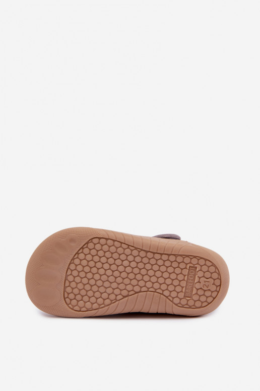 Chaussons pour enfants avec fermetures auto-agrippantes Milami gris Talirae