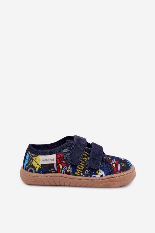 Chaussons pour garçons Milami bleu foncé Saphira