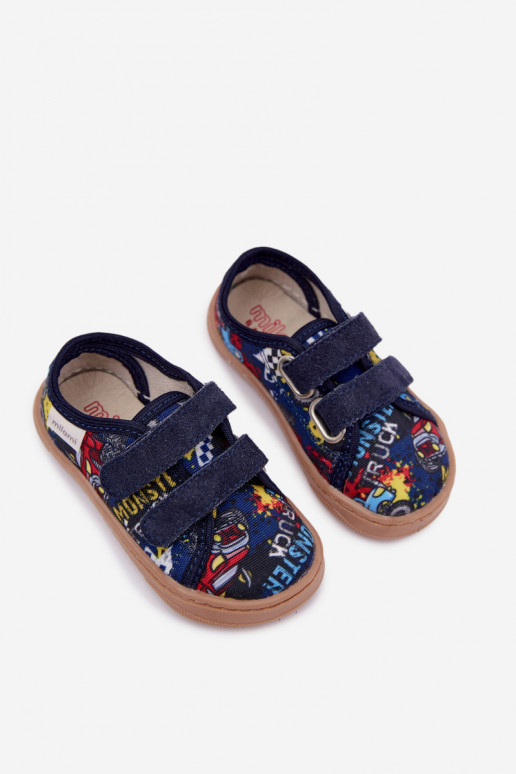 Chaussons pour garçons Milami bleu foncé Saphira