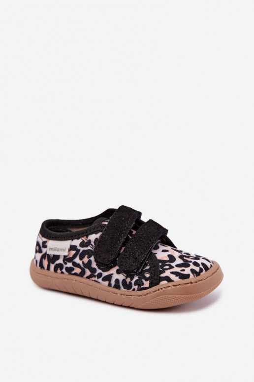 Kinderslippers met luipaardprint Milami zandkleur Saphira