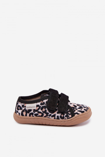 Chaussons pour enfants avec motif léopard Milami sable Saphira 2