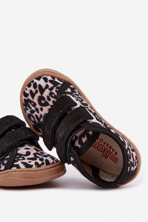 Chaussons pour enfants avec motif léopard Milami sable Saphira