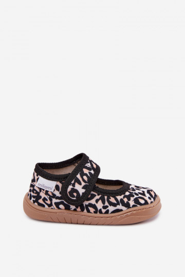 Kinderen ballerina's met luipaardprint zandkleur Caelia 2