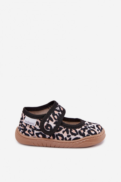 Ballerines pour enfants avec motif léopard sable Caelia