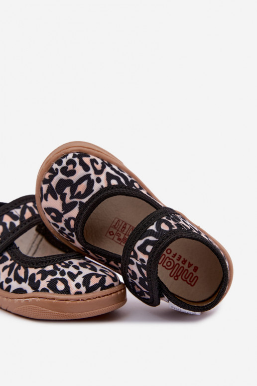 Ballerines pour enfants avec motif léopard sable Caelia