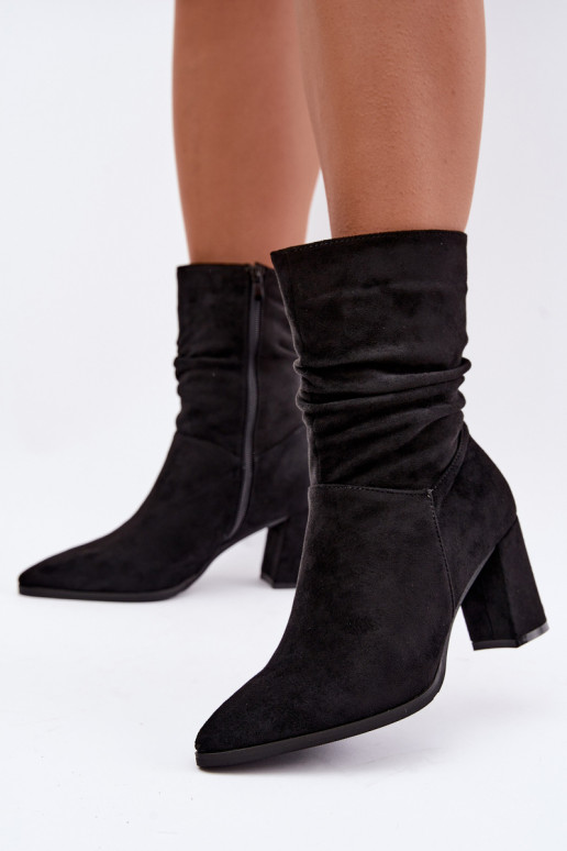 Bottines pour femmes chaudes avec tige incurvée noire Dalessia