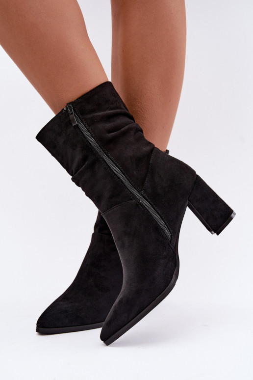 Bottines pour femmes chaudes avec tige incurvée noire Dalessia