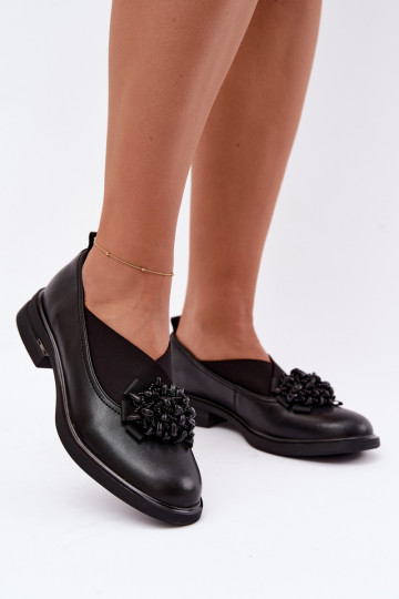 Dames leren schoenen met ornamenten zwart T.Sokolski 2