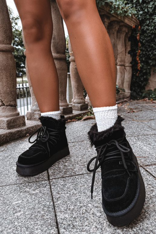 Dames suede sneeuwlaarzen zwart Big Star