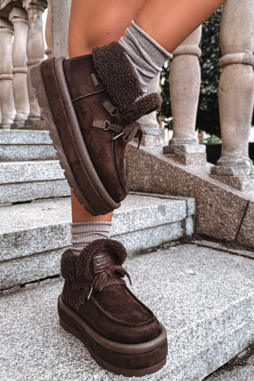 Schneestiefel mit Plattform und Isolierung Big Star UU274214 in Schokoladenfarbe