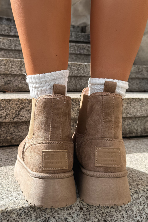 Schneestiefel für Damen mit Plattform Big Star UU274173 in Sandfarbe