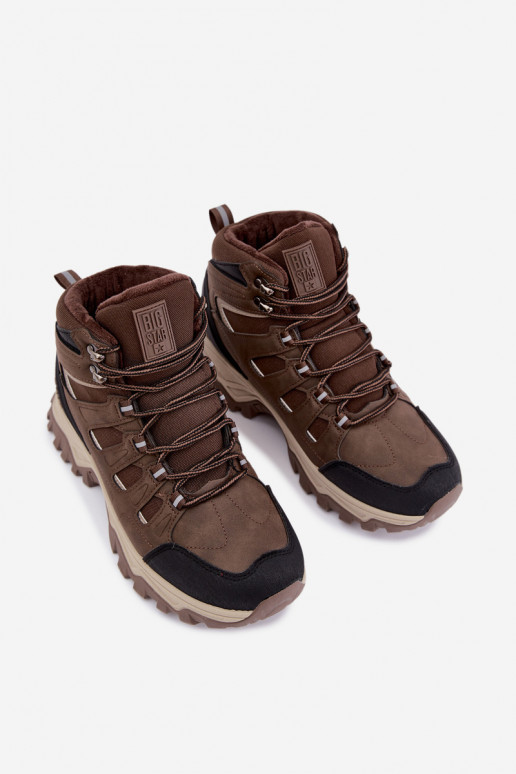 geïsoleerde wandelschoenen voor mannen Big Star UU174316 in bruine kleur