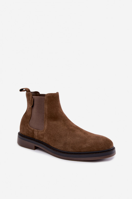 bottines stylées pour hommes en daim synthétique Big Star UU174277 couleur kaki