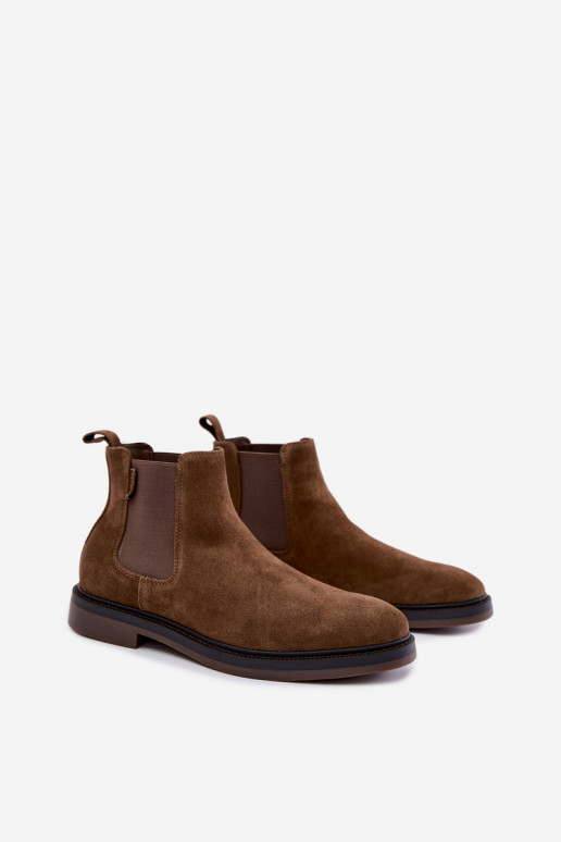 stylische Stiefeletten für Herren aus Kunstwildleder Big Star UU174277 in Khaki