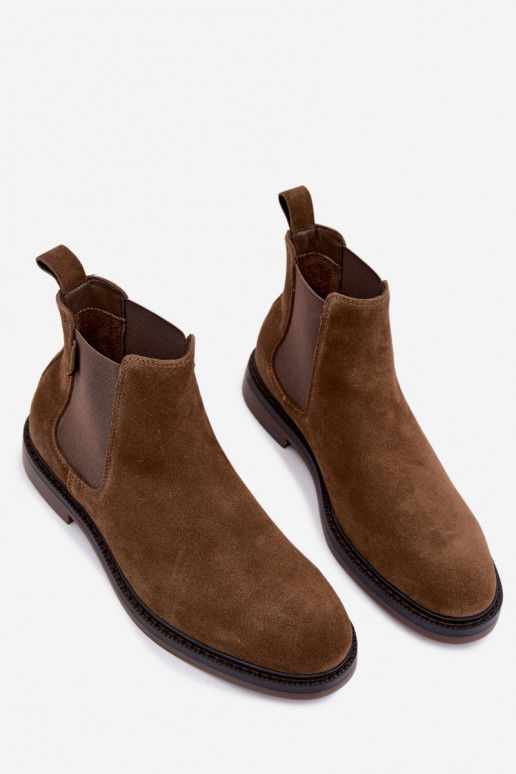 bottines stylées pour hommes en daim synthétique Big Star UU174277 couleur kaki