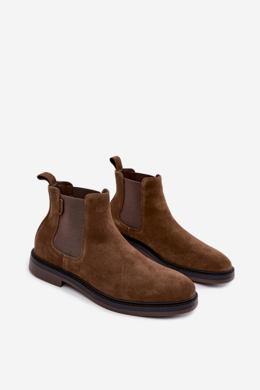bottines stylées pour hommes en daim synthétique Big Star UU174277 couleur kaki