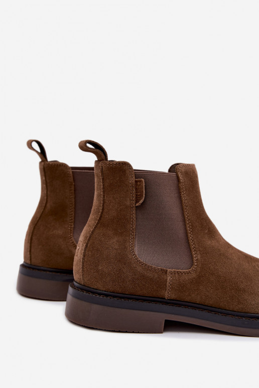 stylische Stiefeletten für Herren aus Kunstwildleder Big Star UU174277 in Khaki
