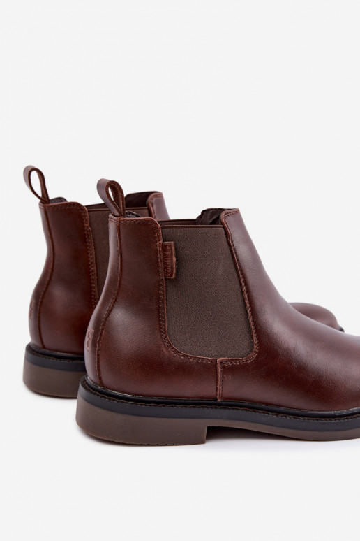 stylische Stiefeletten für Herren aus echtem Leder Big Star UU174279 in Dunkelbraun