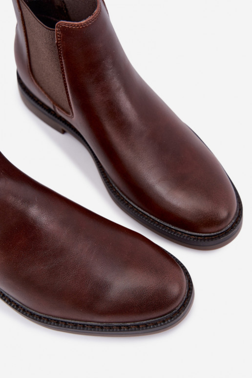 stylische Stiefeletten für Herren aus echtem Leder Big Star UU174279 in Dunkelbraun