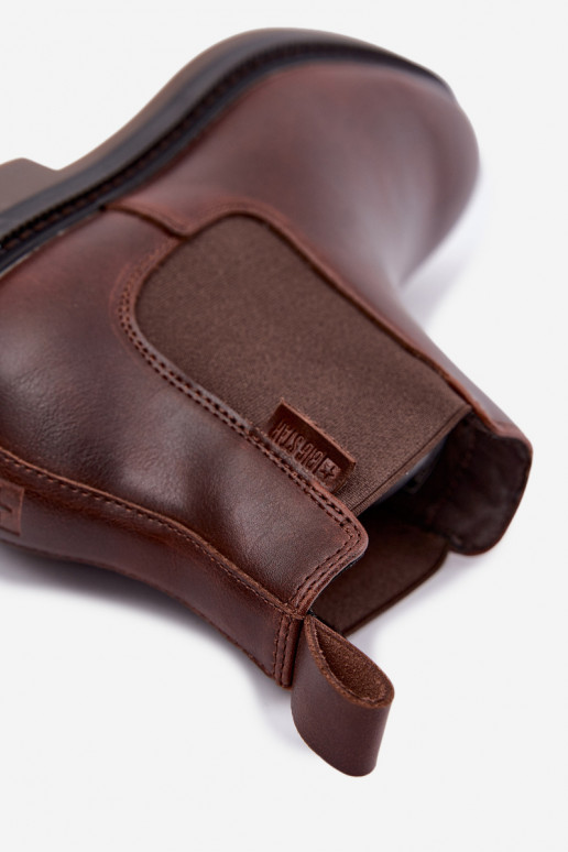 stylische Stiefeletten für Herren aus echtem Leder Big Star UU174279 in Dunkelbraun