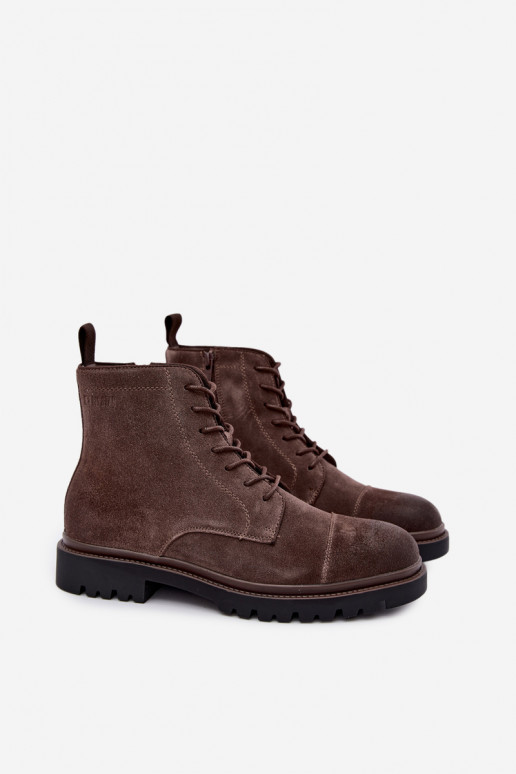 chaussures en daim pour hommes Big Star UU174220 couleur marron