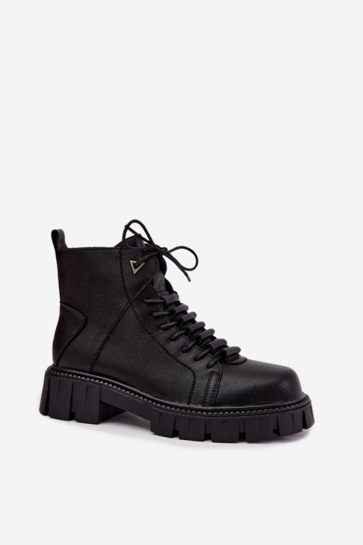 Damen Stiefeletten mit Plattform D&A JC62-1044 in Schwarz