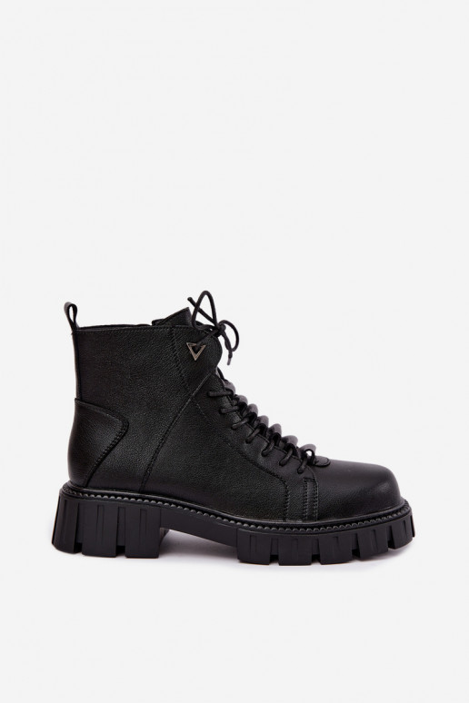 bottines pour femmes avec plateforme D&A JC62-1044 en noir