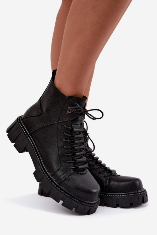 bottines pour femmes avec plateforme D&A JC62-1044 en noir