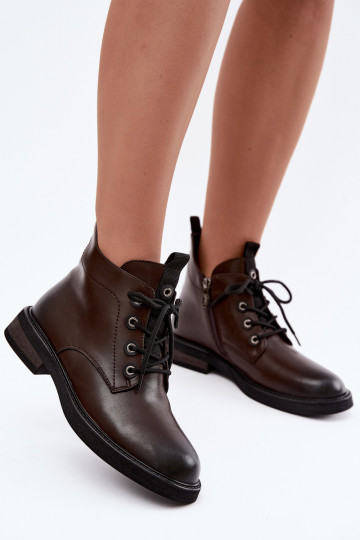 isolierte Stiefeletten mit breiten Absätzen D&A CR62-3337 in Schokolade 2