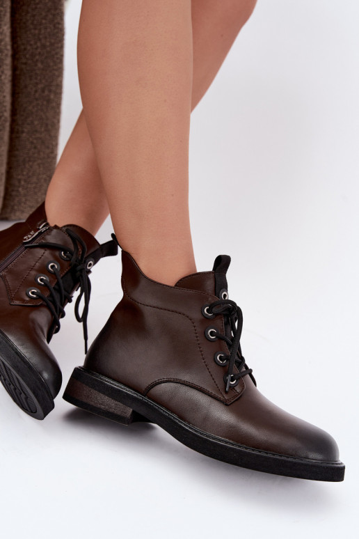 bottines isolées avec talons larges D&A CR62-3337 couleur chocolat