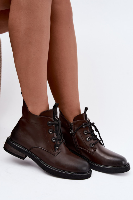 bottines isolées avec talons larges D&A CR62-3337 couleur chocolat